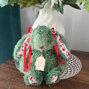 Jellycat Green Plush with Red Ribbon